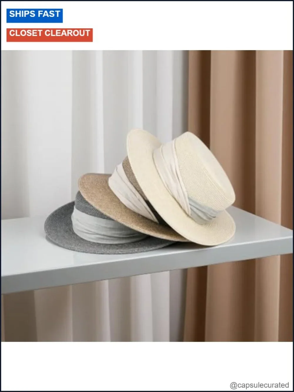 Straw Sun Hat with Wide Brim and Twisted Ribbon for Women, UV Protection for